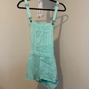 Roxy Mint Green Overall Shorts (Size Small)
